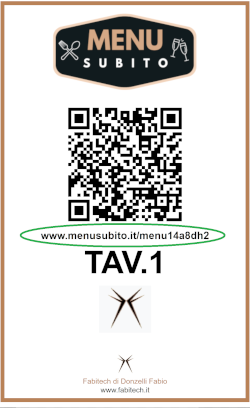 Esempio menu digitale qr code